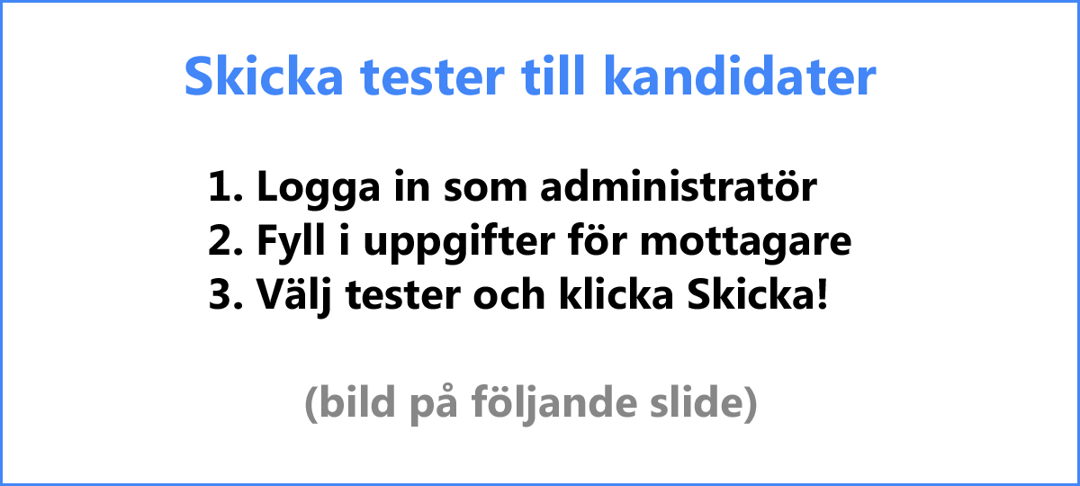 RASP Personlighetstest - Skicka tester till kandidater